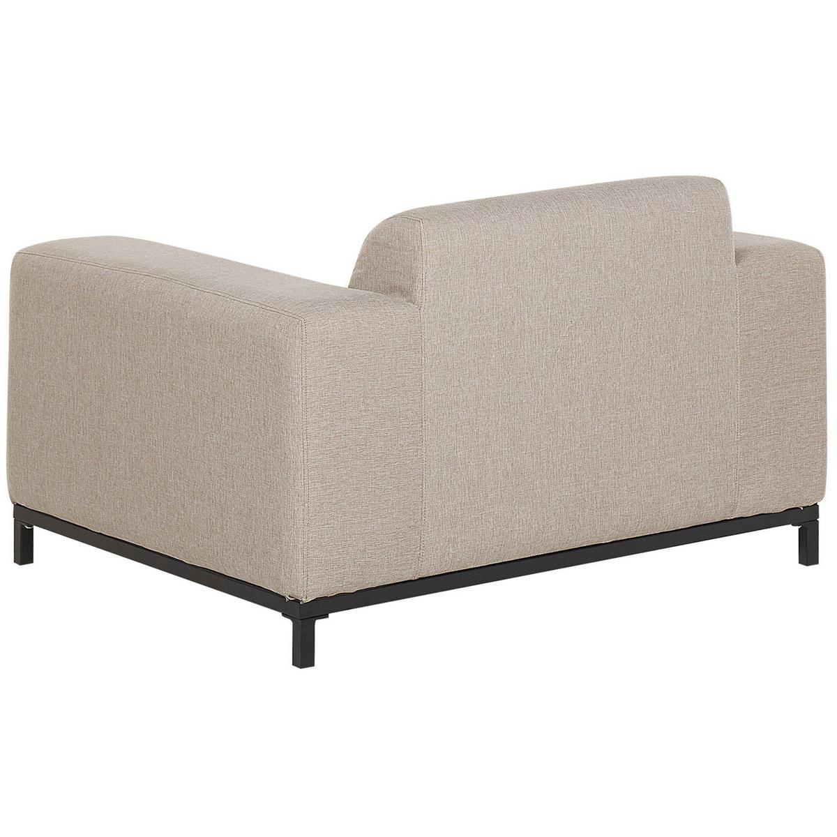 GARTENSESSEL 2er-SET beige/schwarzes Gestell Rovigo - Beige/Schwarz, Textil (105/68/84cm) - Beliani