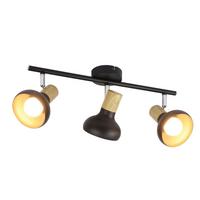 DECKENSTRAHLER Lichtlie 11/15.5/41.2 cm - Schwarz, Metall (41.2/11/15.5cm) - ZMH
