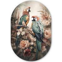 WANDBILD Papageien - Vögel - Natur - Blumen Deko Groß 80x120 cm - Baltimorefarben, Kunststoff (80/120cm) - MuchoWow