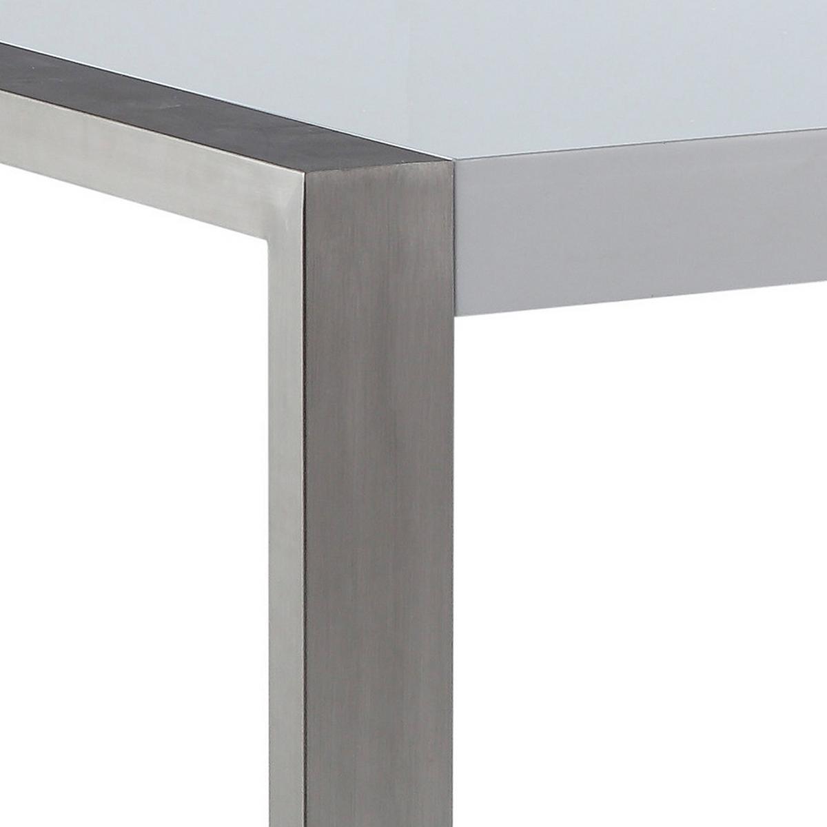 ESSTISCH 180/90/75 cm Weiß, Silberfarben Rechteckig Arctic - Weiß, Holzwerkstoff (180/90/75cm) - Beliani