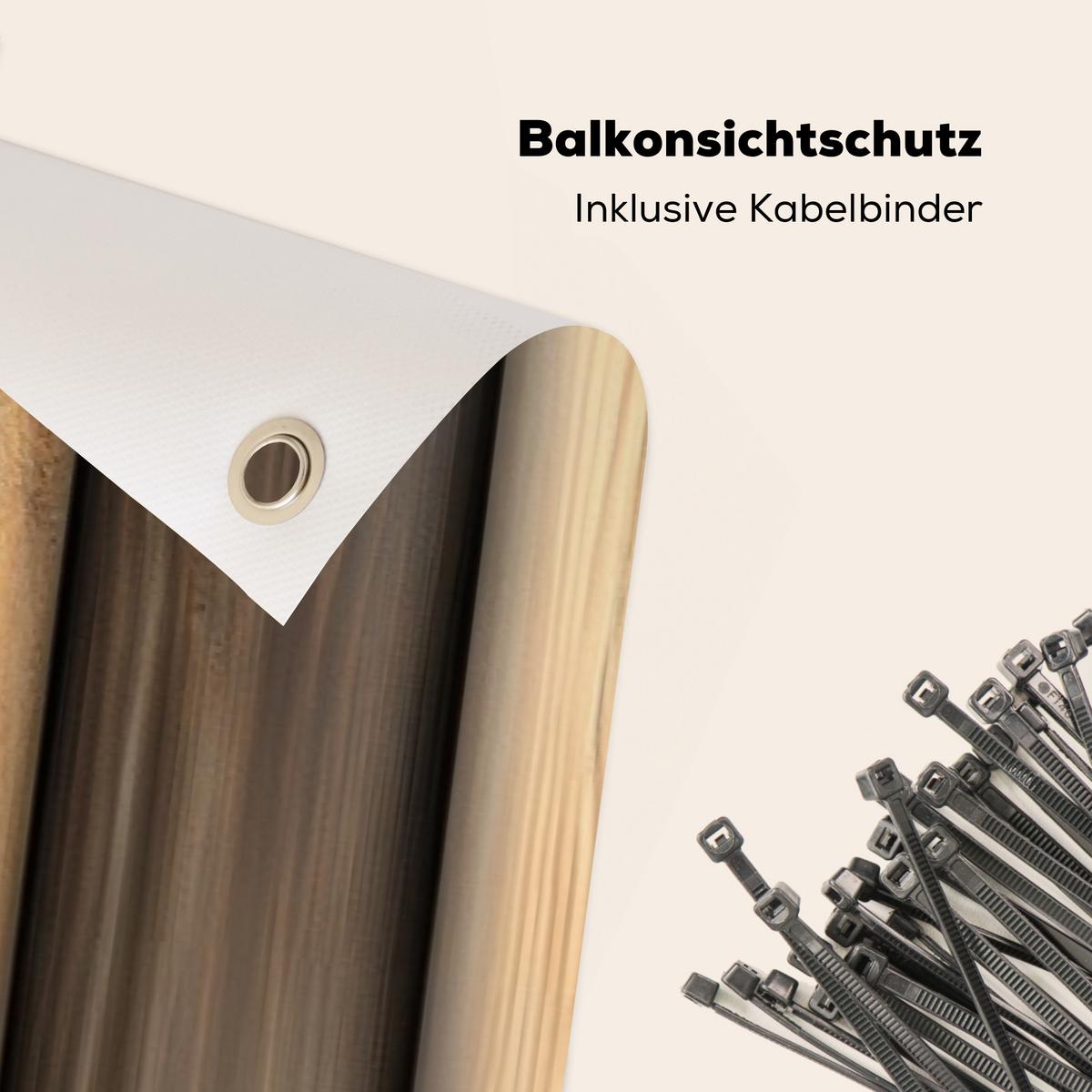 BALKON-SICHTSCHUTZ Holz - Dielen - Gemischt Windschutz 300x90 cm - Teakfarben, Kunststoff (300/90cm) - MuchoWow