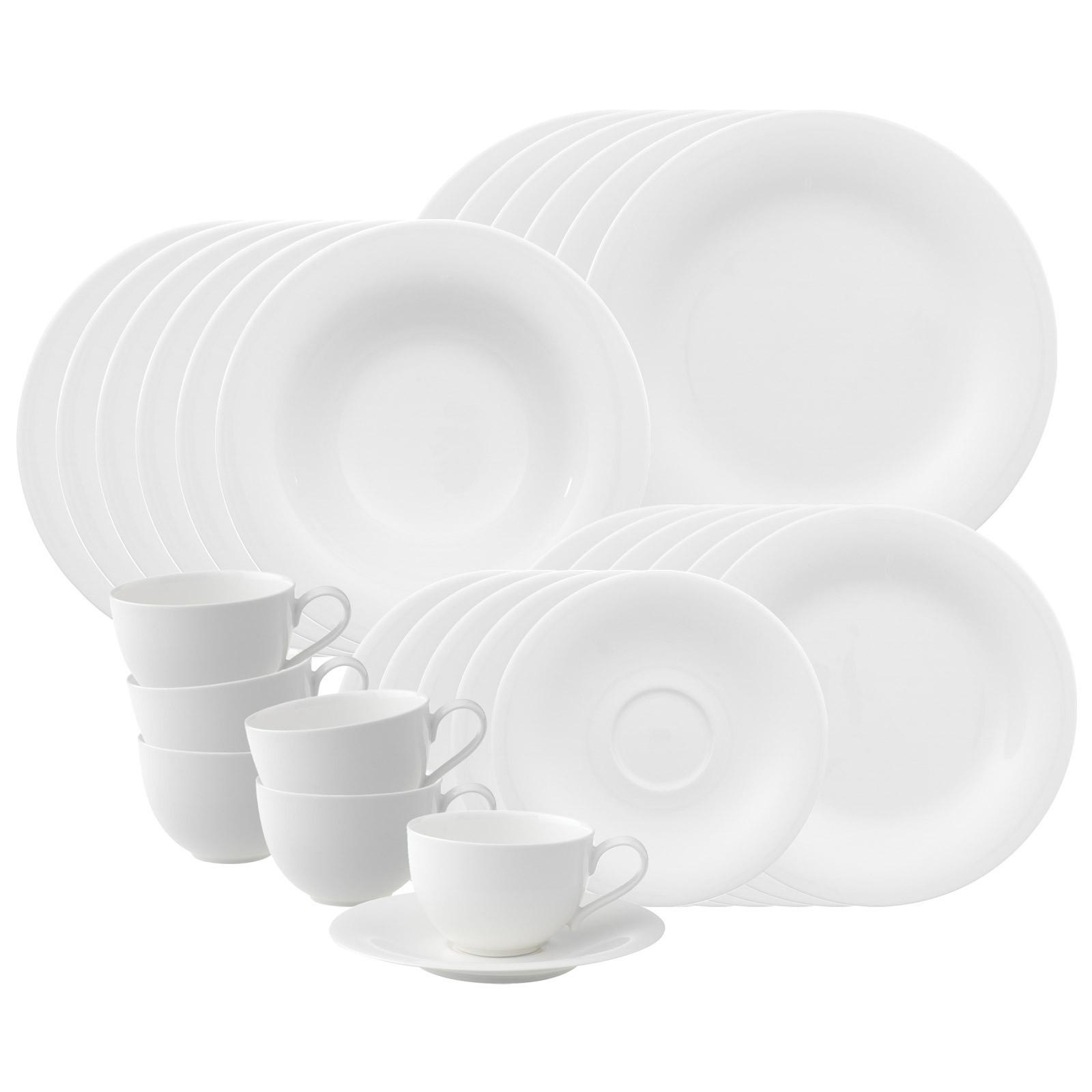 KOMBISERVICE New Cottage Basic weiß 30-tlg. - Weiß, Keramik (2/2/2cm) - Villeroy & Boch