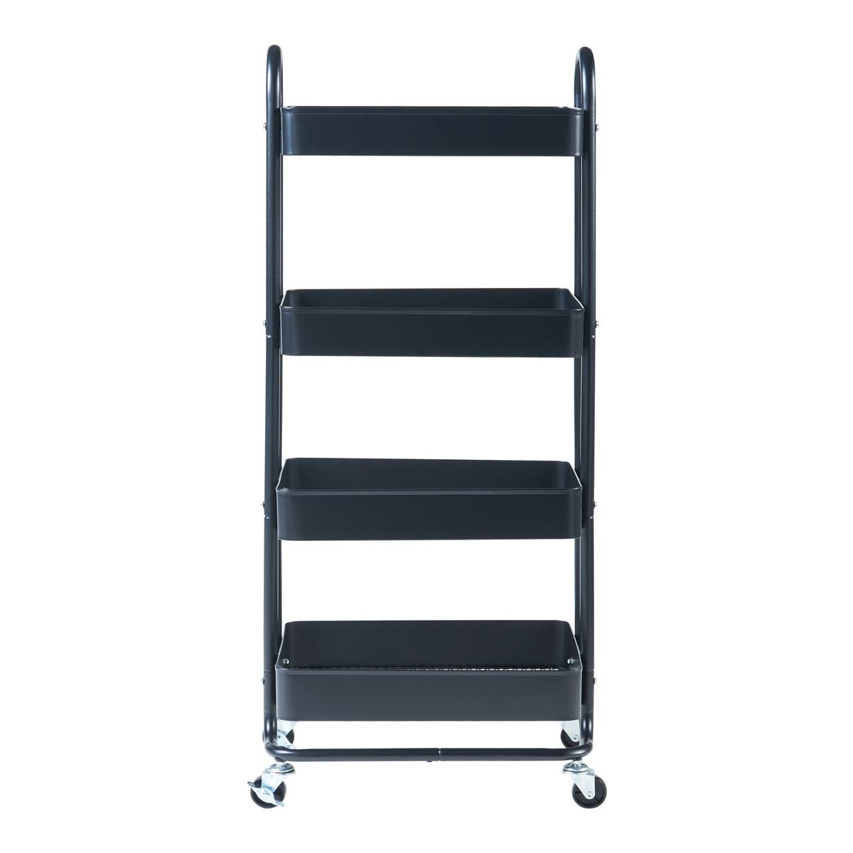 SERVIERWAGEN Pyhäntä - Schwarz, Metall (46/103.5/35cm) - [en.casa]
