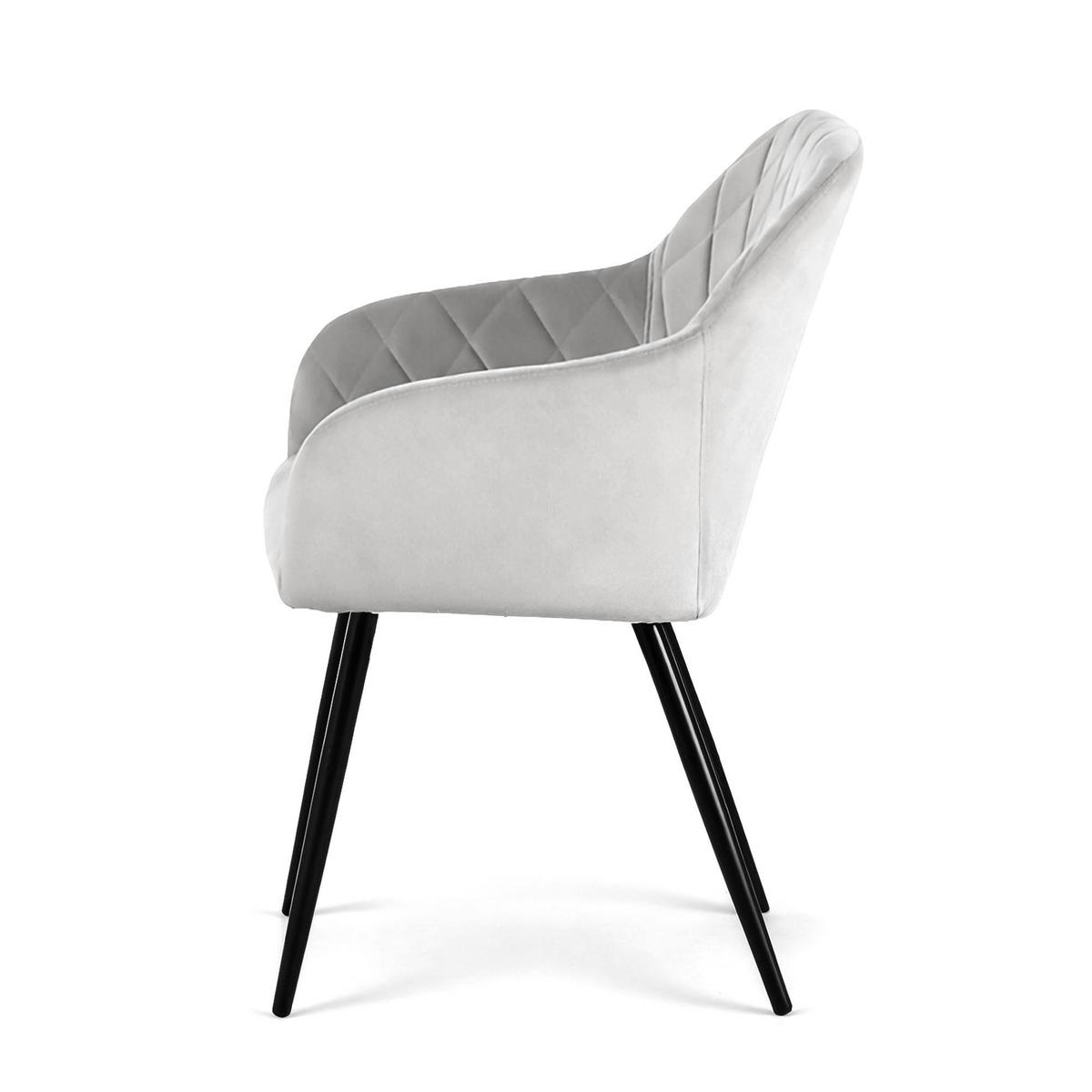 POLSTERSTUHL 6er Set, Metallbeine Grau, Schwarz 54,5/82/58 - Schwarz/Grau, Textil (55/82/52cm) - RAUMHIRSCH FURNITURE