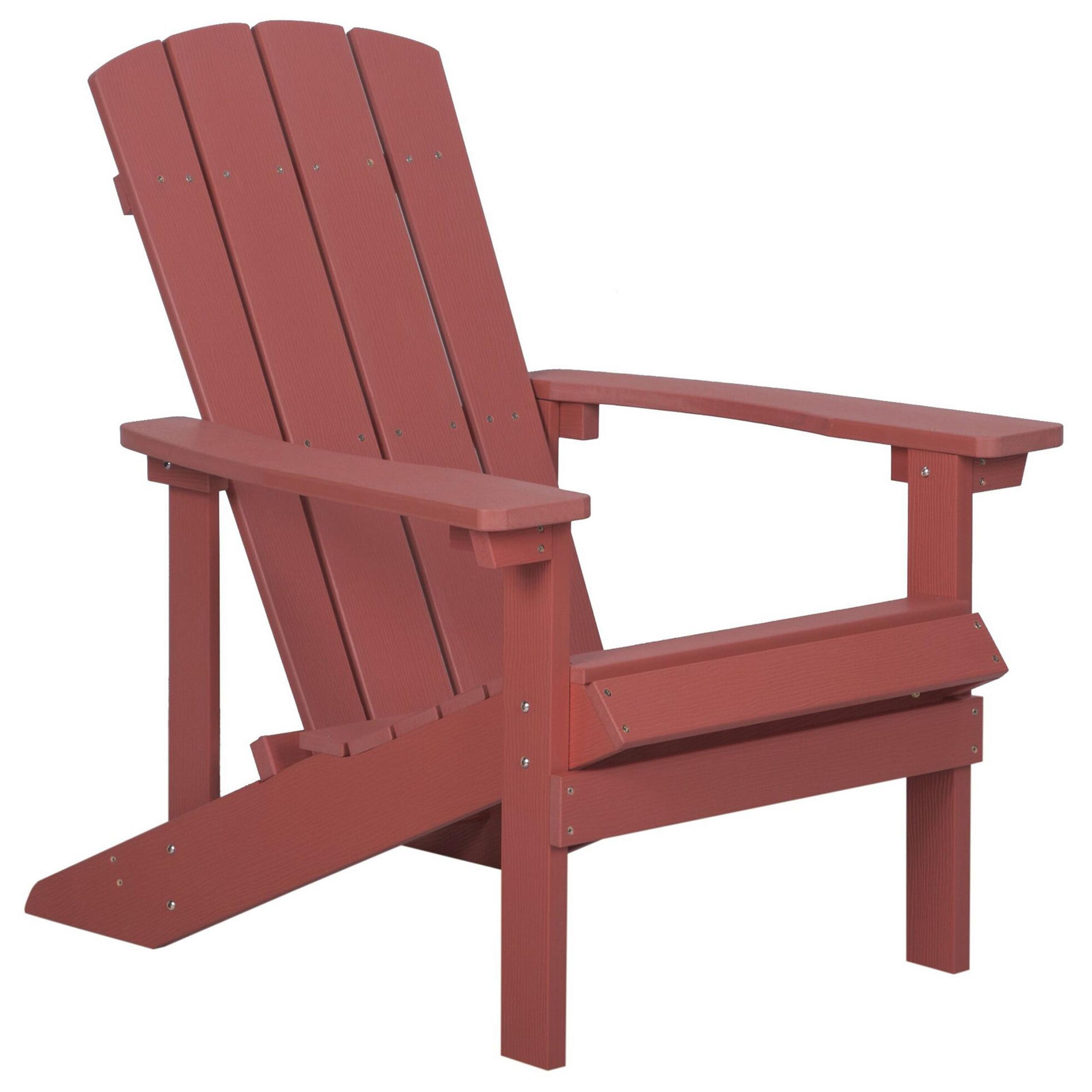 GARTENSTUHL Kunstholz rot Adirondack - Rot, Kunststoff (75/88/88cm) - Beliani