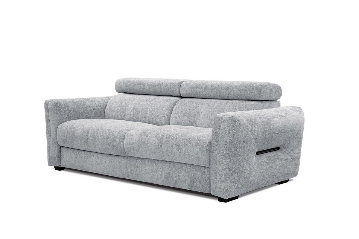 SOFA CALVERA 3-Sitzer, hellgrau - Hellgrau/Schwarz, Holzwerkstoff/Textil (204/79/106cm) - Wozimo