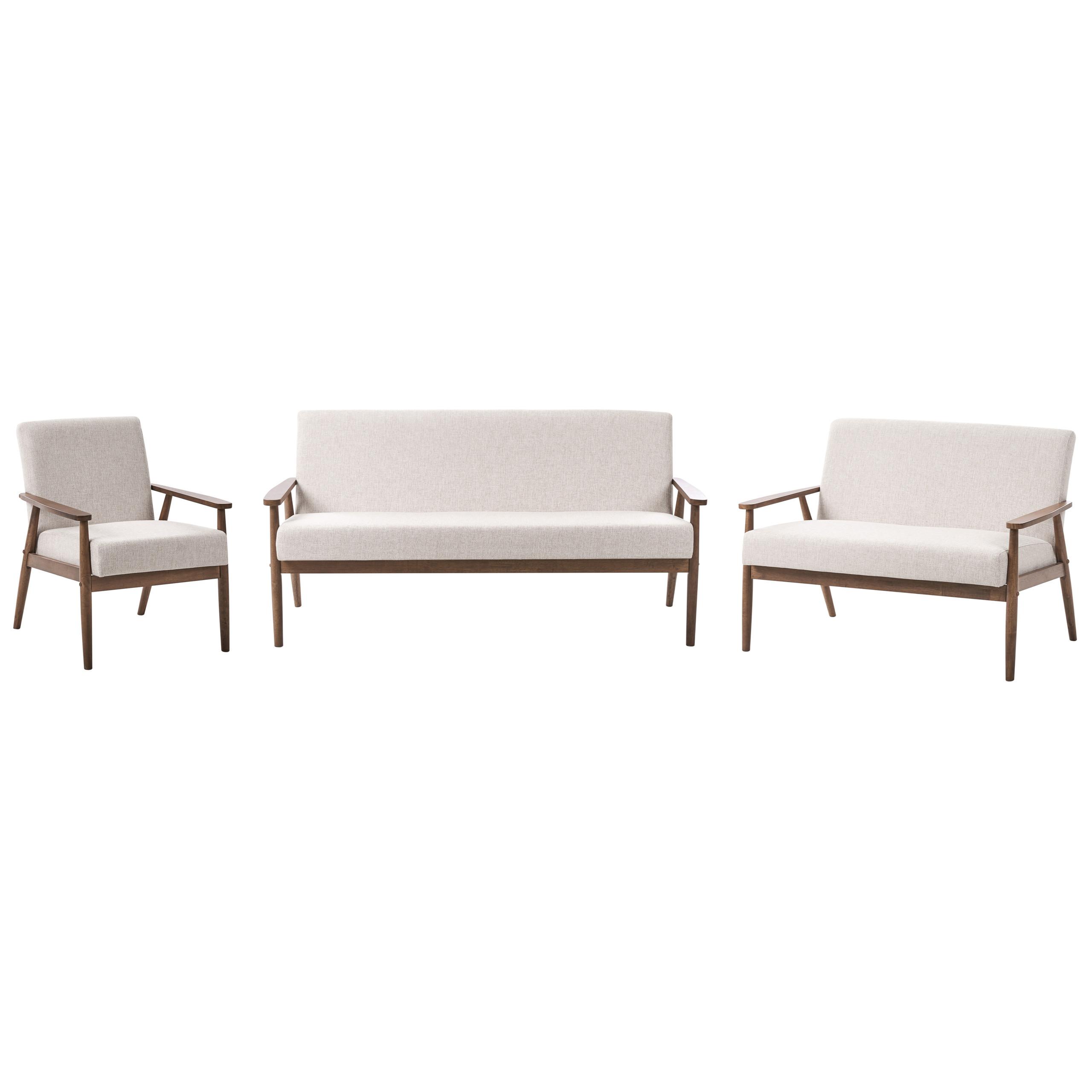 SOFA-SET 6-Sitzer Stoff Dunkelbraun/Beige Esrum - Beige/Braun, Textil (151/79/72cm) - Beliani