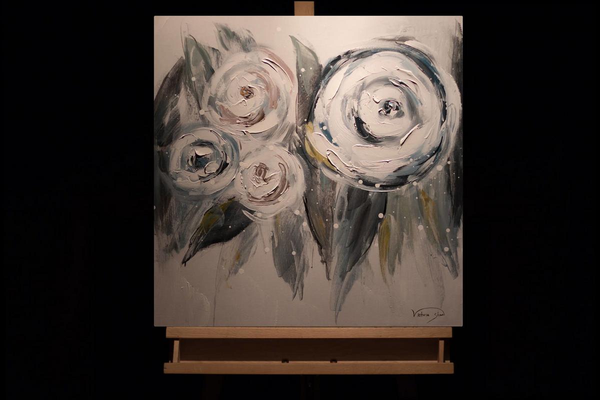 ACRYLBILD HANDGEMALT 60/60 cm - Blau, Holz/Textil (60/60cm) - KUNSTLOFT