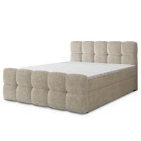 BOXBETT BRUME 160x200 cm mit Matratze und Topper, H2+H3 - Creme - Creme, Holz (160/200cm) - MASSENO