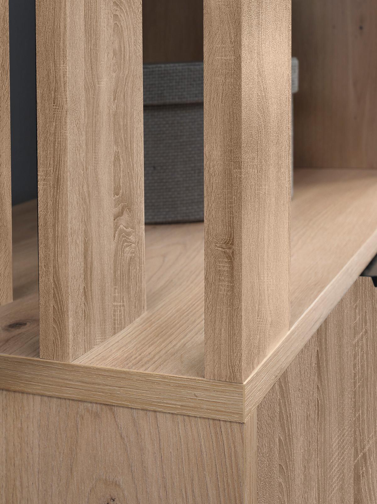 GARDEROBENSCHRANK Milanoir Eiche Artisan 100/189,4/33 cm - Modern mit Spiegel - Hellbraun, Holzwerkstoff/Kunststoff (100/189.4/33cm) - AX Living