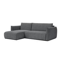 ECKSOFA TAUER 3-Sitzer rechts, dunkelgrau - Dunkelgrau/Schwarz, Holz/Textil (248/173cm) - Wozimo