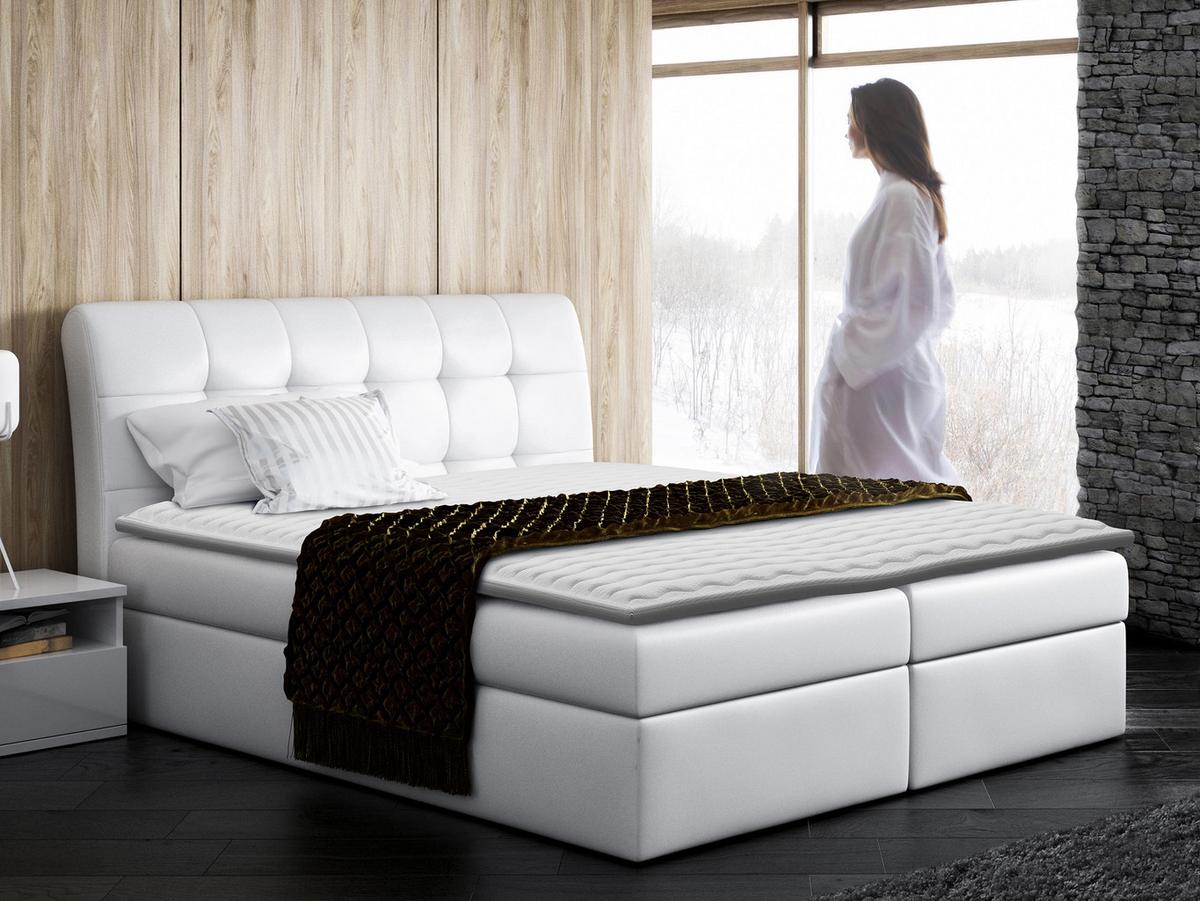 BOXBETT Diego - H3 - Weiß, Holz (160/200cm) - MIRJAN24