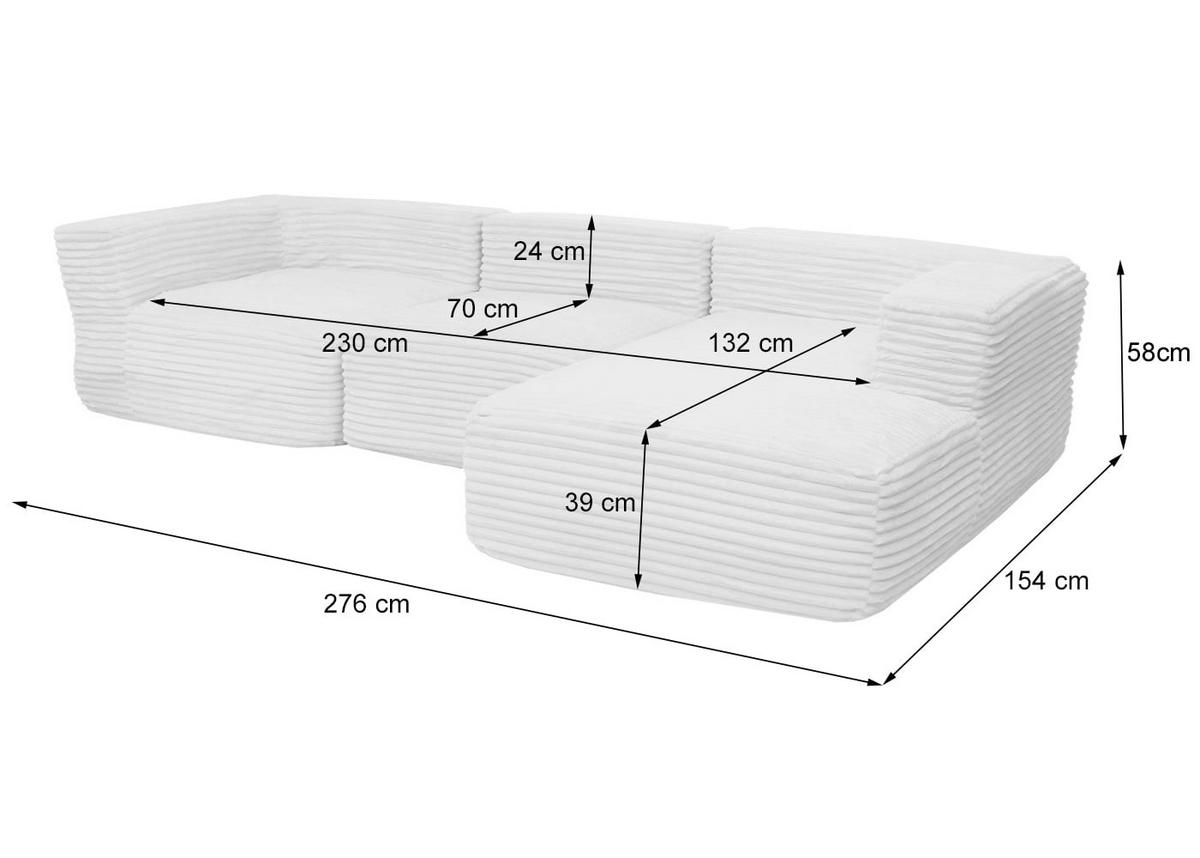 SOFA-GARNITUR Braun - Braun, Textil (276/58/154cm) - MCW