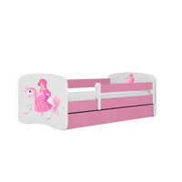 KINDERBETT Prinzessin zu Pferd mit Schublade 180/80 90/61/184 - Rosa, Holzwerkstoff (80/180cm) - RAUMHIRSCH FURNITURE