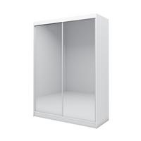 SCHWEBETÜRENSCHRANK BELLINA 160/216/61 cm 2-türig mit Spiegel Weiß - Weiß, Holzwerkstoff (160/216/61cm) - MASSENO