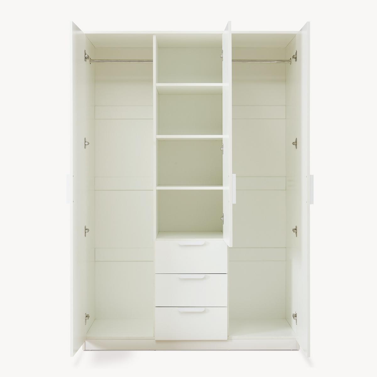 KLEIDERSCHRANK Eiselfing - Weiß, Holzwerkstoff (120/176/52cm) - [en.casa]