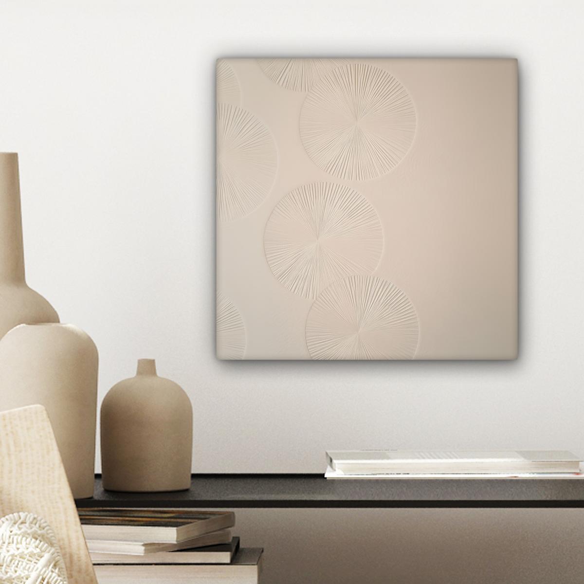 LEINWANDBILD Japandi - Beige - Modern Deko Wohnzimmer 20x20 cm - Ecru, Textil (20/20cm) - MuchoWow