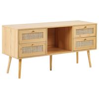 TV-MÖBEL Hellbraun, Gold PEROTE 40/120/60 cm - Hellbraun, Naturmaterialien (120/60/40cm) - Beliani