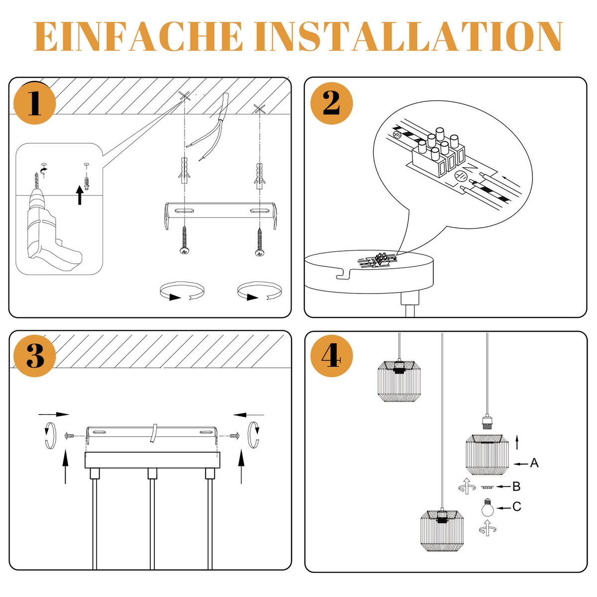 PENDELLEUCHTE Quentin 30/30/150 cm - Braun, Metall (30/30/150cm) - ZMH