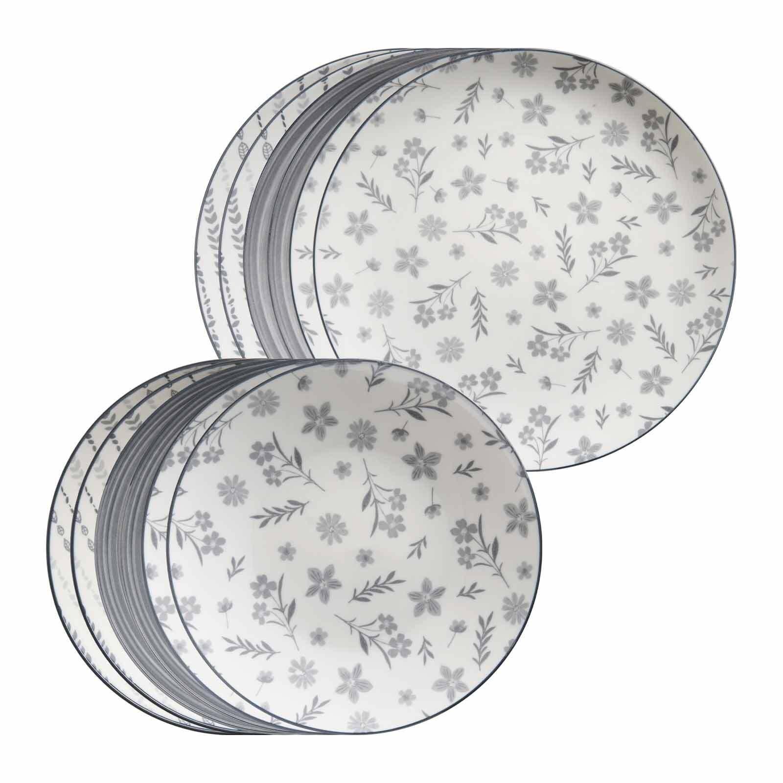 TAFELSERVICE Sendai Mix grau 12-tlg. - Grau, Keramik (2/2/2cm) - Ritzenhoff Breker