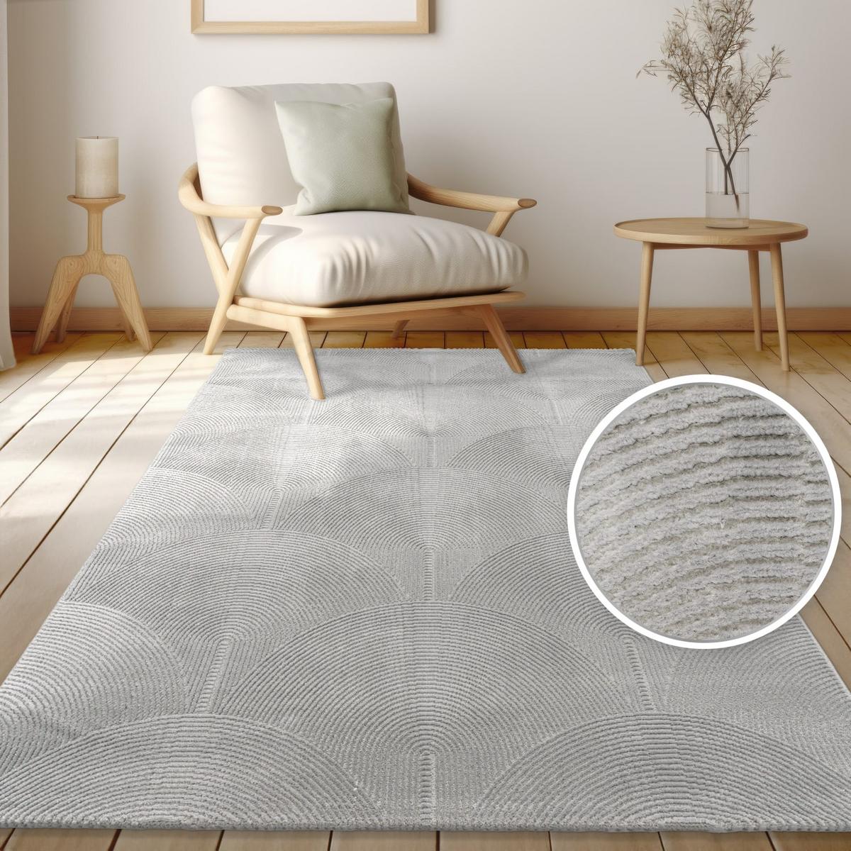 KURZFLORTEPPICH, abstrakt, Florhöhe 9 mm, Anthrazit, 120 x 160 cm - Anthrazit, Textil (160/120cm) - KADIMA DESIGN