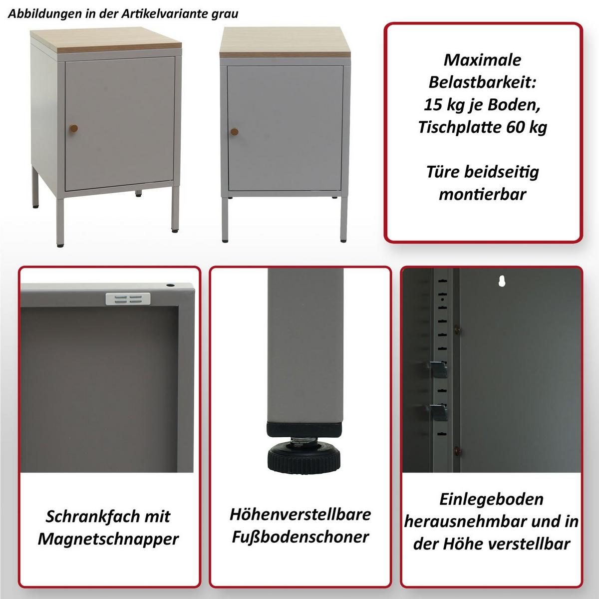 NACHTTISCH Schwarz - Schwarz, Metall (40/63/40cm) - MCW