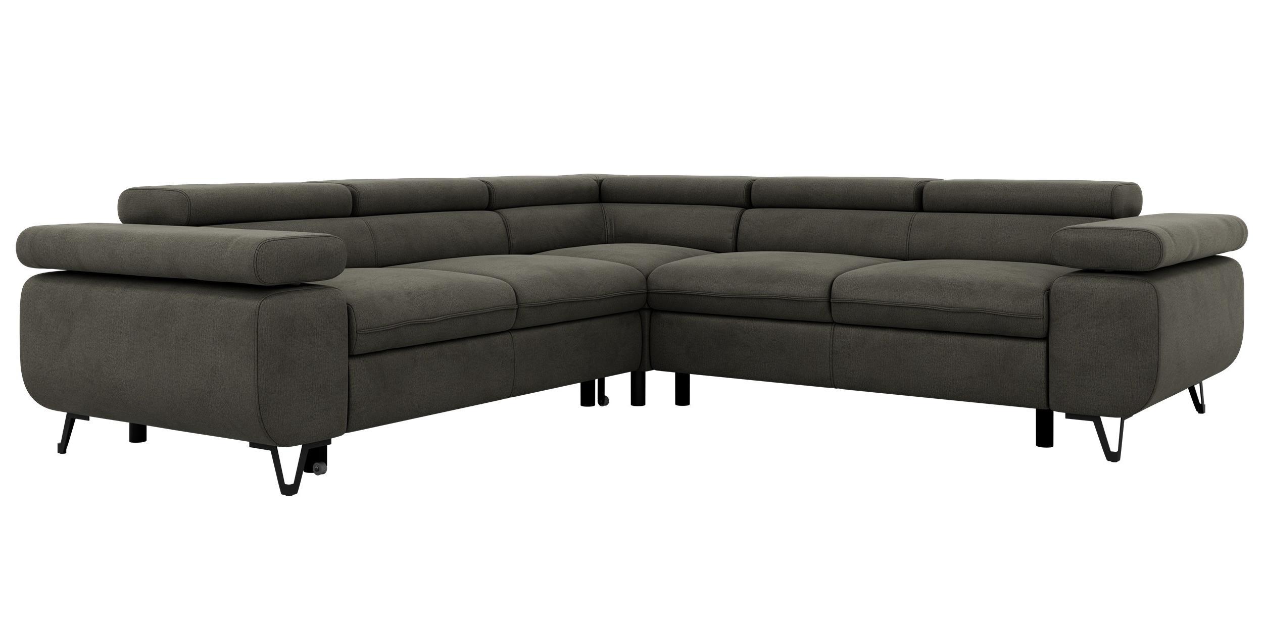 ECKSOFA QUADRO L - Anthrazit Velvet - Rechts Seite - Anthrazit/Schwarz, Textil/Metall (269/269cm) - MKS