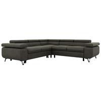 ECKSOFA QUADRO L - Anthrazit Velvet - Rechts Seite - Anthrazit/Schwarz, Textil/Metall (269/269cm) - MKS
