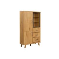 HIGHBOARD BASSANO, MDF, in Eichenoptik, mit Stauraum, 100 x 40 x 188 cm - Hellbraun/Braun, Eichenholz/Holzwerkstoff (100/188/40cm) - KADIMA DESIGN
