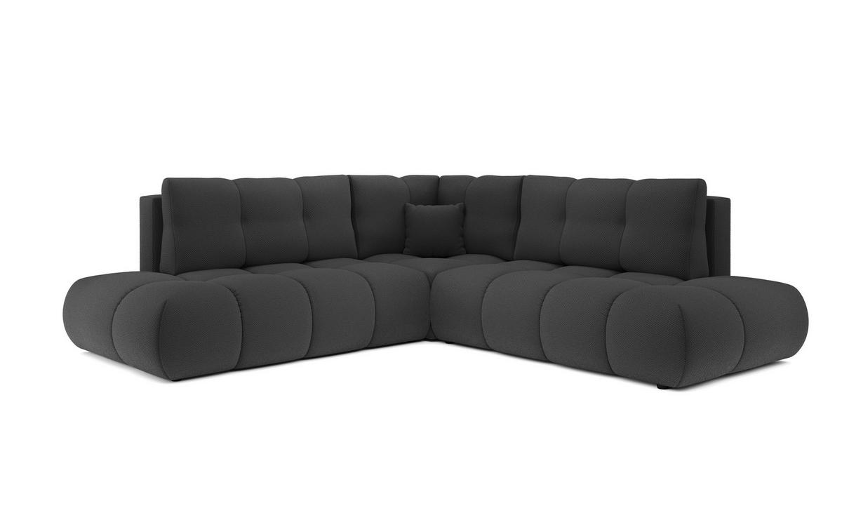ECKSOFA DUCA II R-S Grau Jersey mit Schlaffunktion - Dunkelgrau, Holz (266.5/266.5cm) - MASSENO