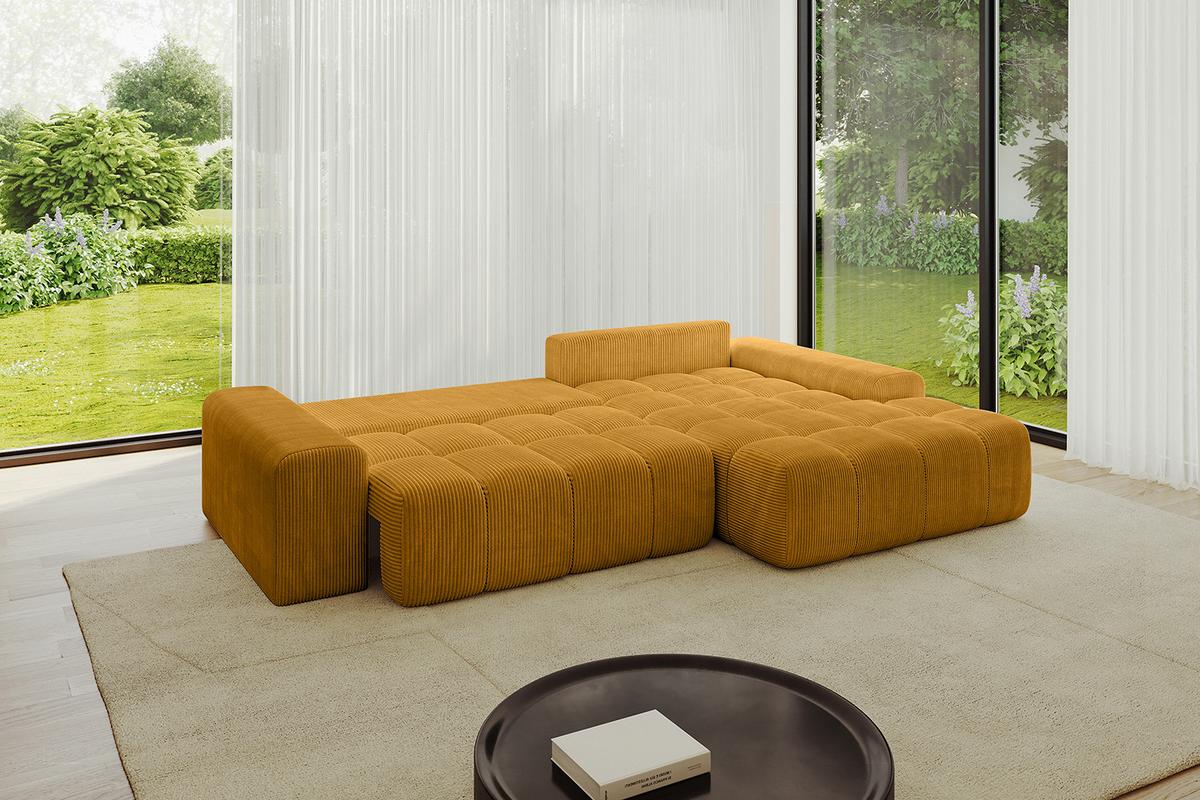 ECKSOFA Ottomane Rechts ENSI-L - 267x164x69 cm Currygelb - Currygelb, Holzwerkstoff/Kunststoff (164/267cm) - ALTDECOR