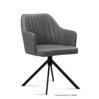 ARMLEHNSTUHL (2er-Set) Durva 58x81x60 Schwarz/Grau - Schwarz/Grau, Kunststoff (60/81/58cm) - 58aufmkessel