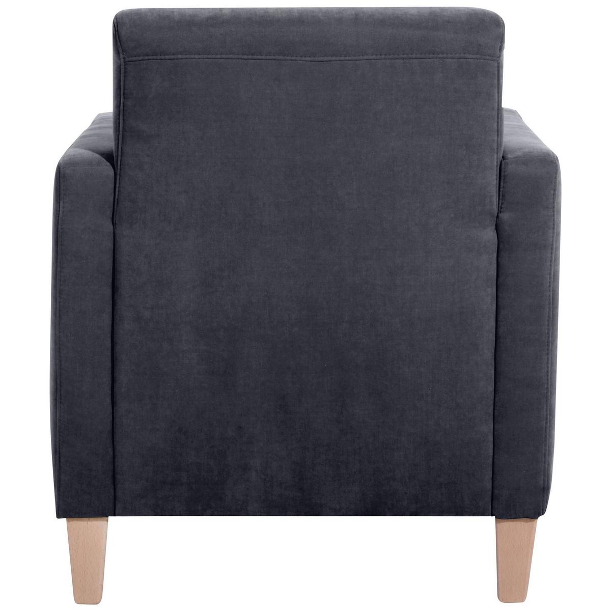 SESSEL Karol Bezug Veloursstoff Buche natur / anthrazit - Anthrazit, Kunststoff (71/81/70cm) - 58aufmkessel