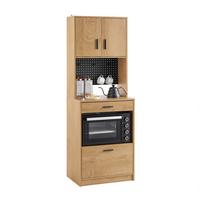 MIKROWELLENSCHRANK Natur - Naturfarben, Holzwerkstoff/Metall (60/170/40cm) - SoBuy