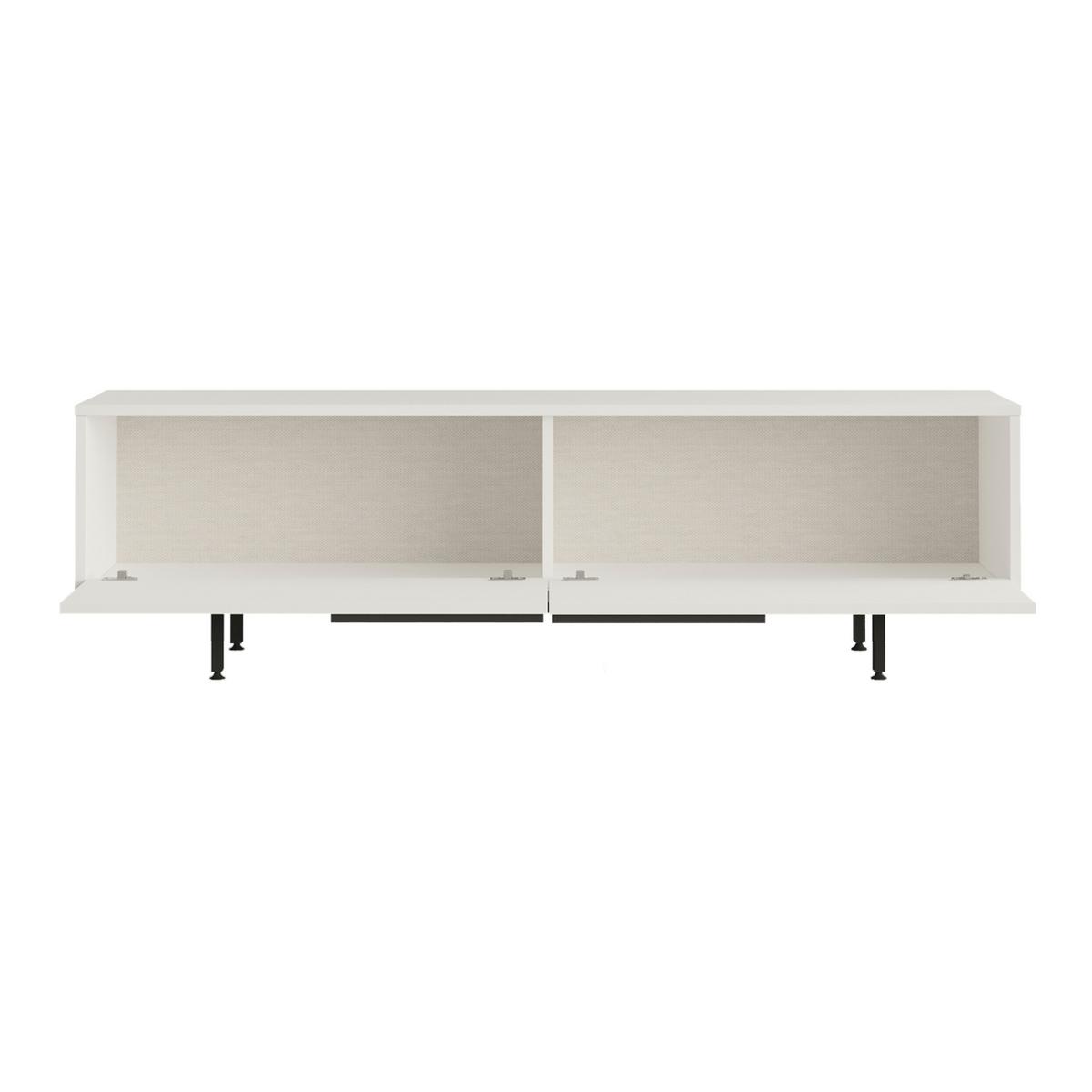 TV-ELEMENT Urejovle - Schwarz/Weiß, Holzwerkstoff/Metall (160/45/35.5cm) - [en.casa]