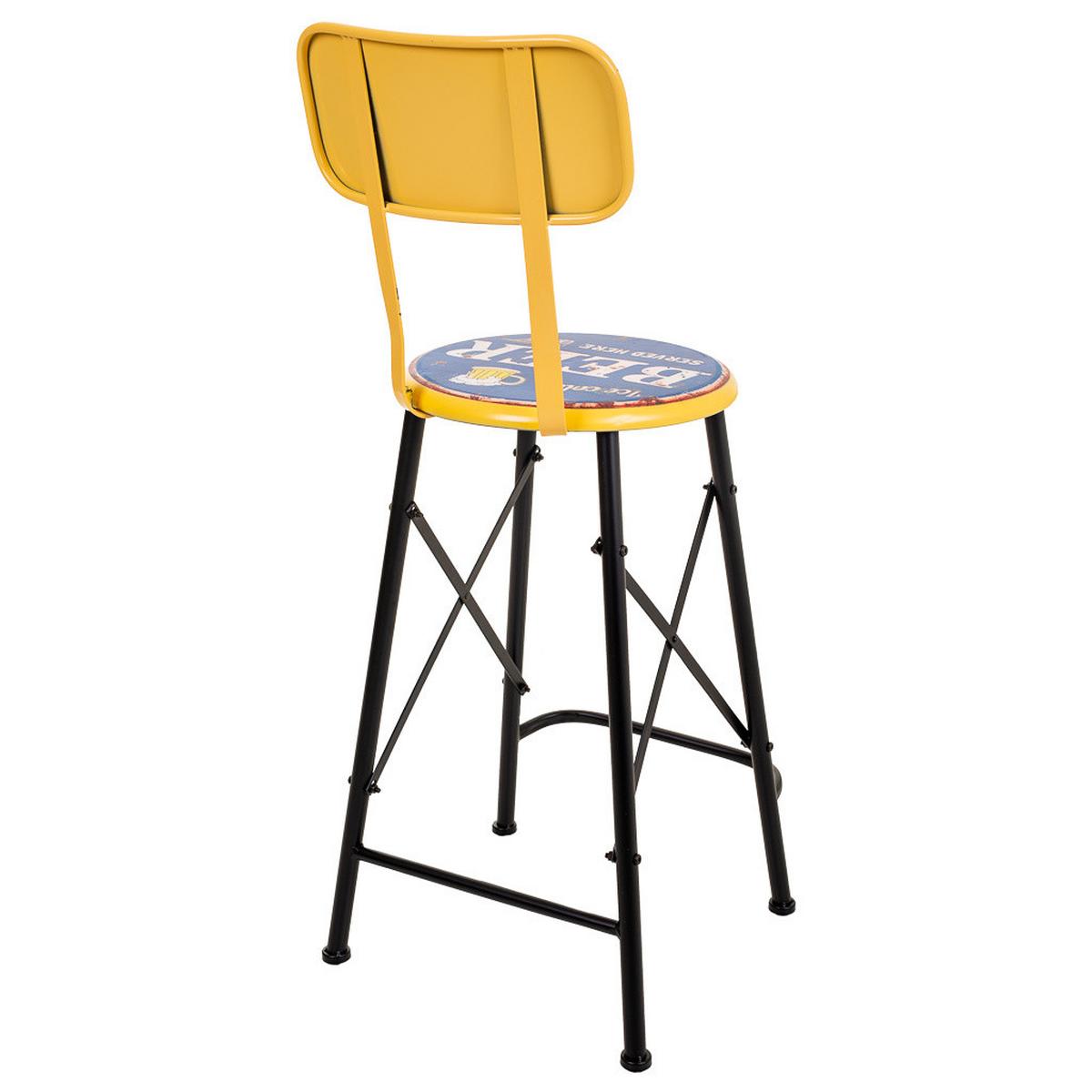 BARHOCKER aus Metall, gelb, 46x100x40cm - Gelb, Metall (46/100/40cm) - Wanderlust