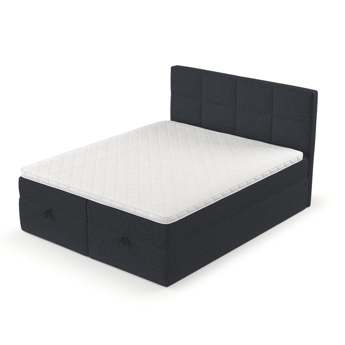 BOXBETT Velto 160/200 cm Anthrazit im Riva Stoff - Anthrazit/Schwarz, Holz/Holzwerkstoff (160/200cm) - AltaBeds