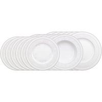 TELLER-SET Gray Pearl weiß 18-tlg. - Weiß, Keramik (2/2/2cm) - Villeroy & Boch
