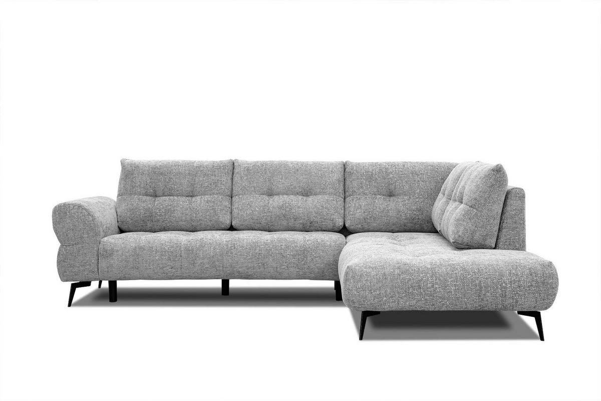 ECKSOFA SALVINI 5-Sitzer, grau - Schwarz/Grau, Holzwerkstoff/Textil (292/158cm) - Wozimo