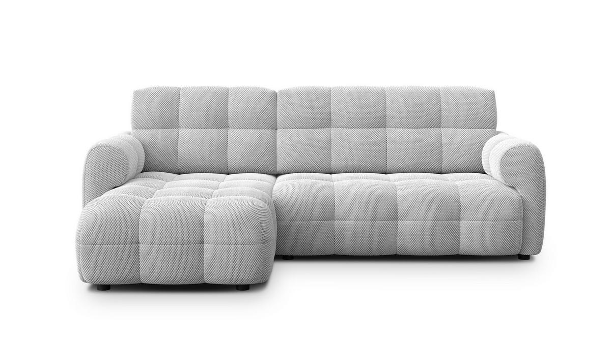 ECKSOFA MELLOW 3-Sitzer, hellgrau - Hellgrau/Schwarz, Holz/Textil (232/156cm) - Wozimo