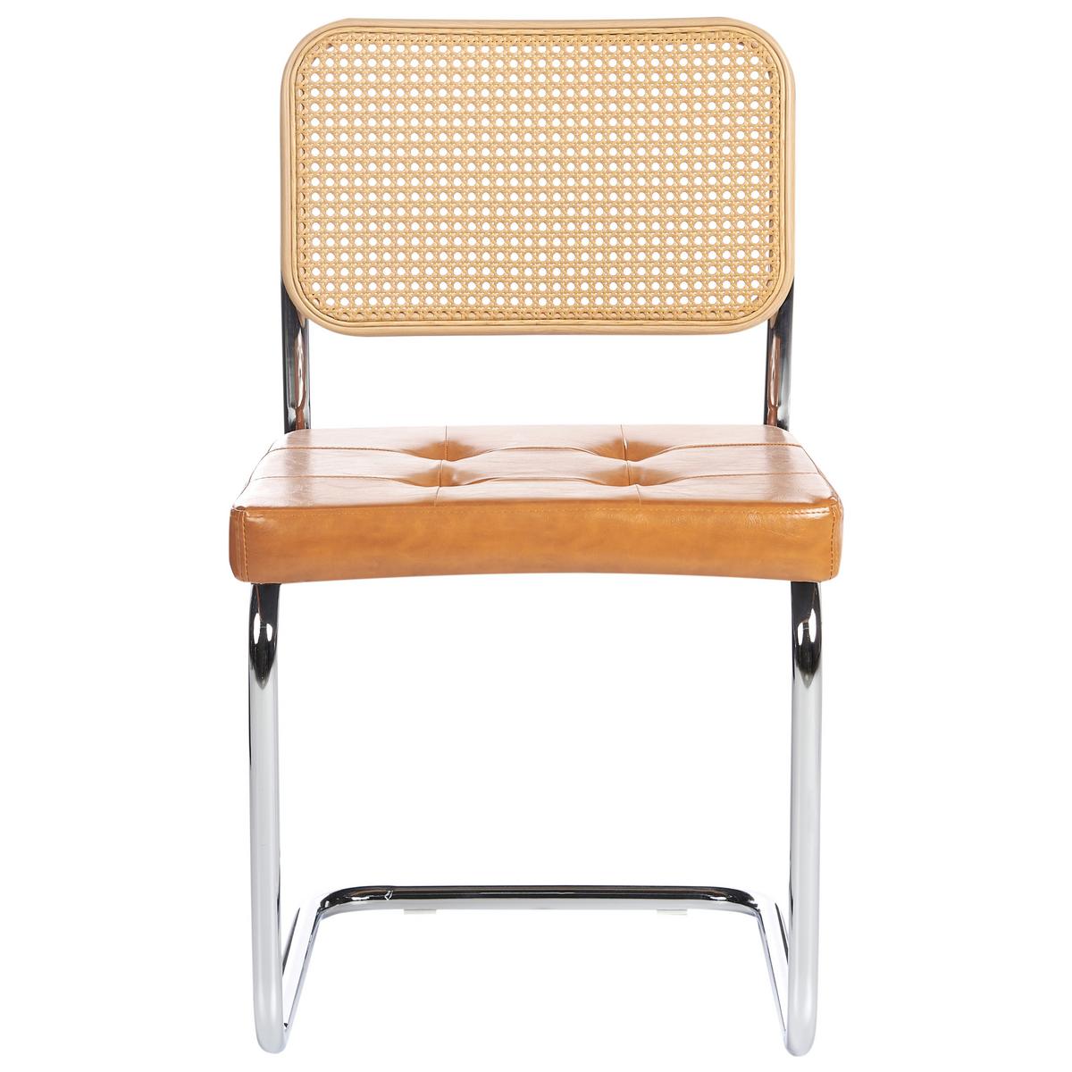 ESSZIMMERSTUHL 2er-Set Braun Ethete - Silberfarben/Braun, Kunststoff (49/83/54cm) - Beliani