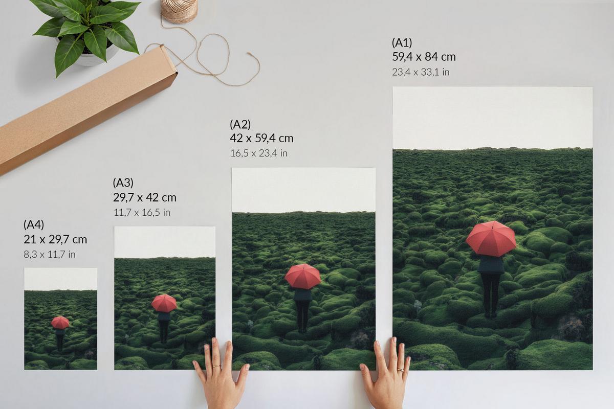 POSTER - 59x84 cm - X-Mario - Grüne Landschaft - Grün, Textil (59/84/0.1cm) - TULUP