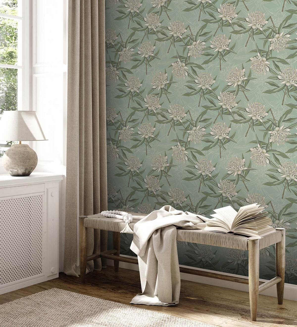 VLIESTAPETE Grün 53/1005 cm - Türkis, Textil (53/1cm) - KUNSTLOFT