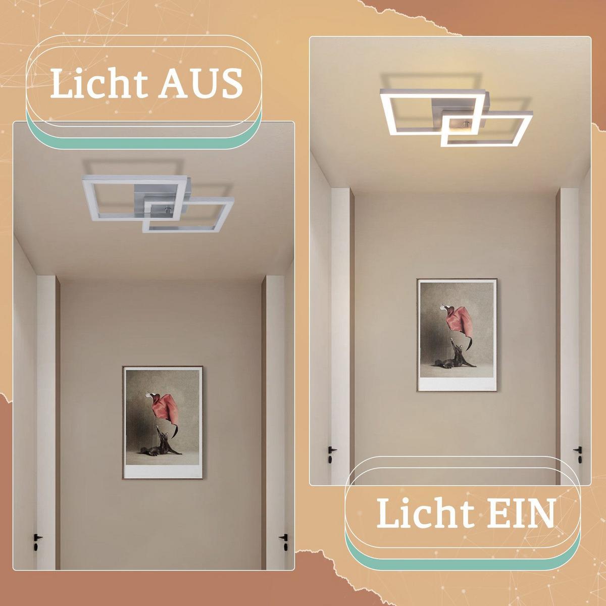 LED-DECKENLEUCHTE Mansell 33/33/6.2 cm - Silberfarben, Metall (33/33/6.2cm) - Nettlife