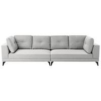 4-SITZER-SOFA Kunstleinen Grau Yuri - Dunkelgrau/Schwarz, Textil (302/88/100cm) - Beliani