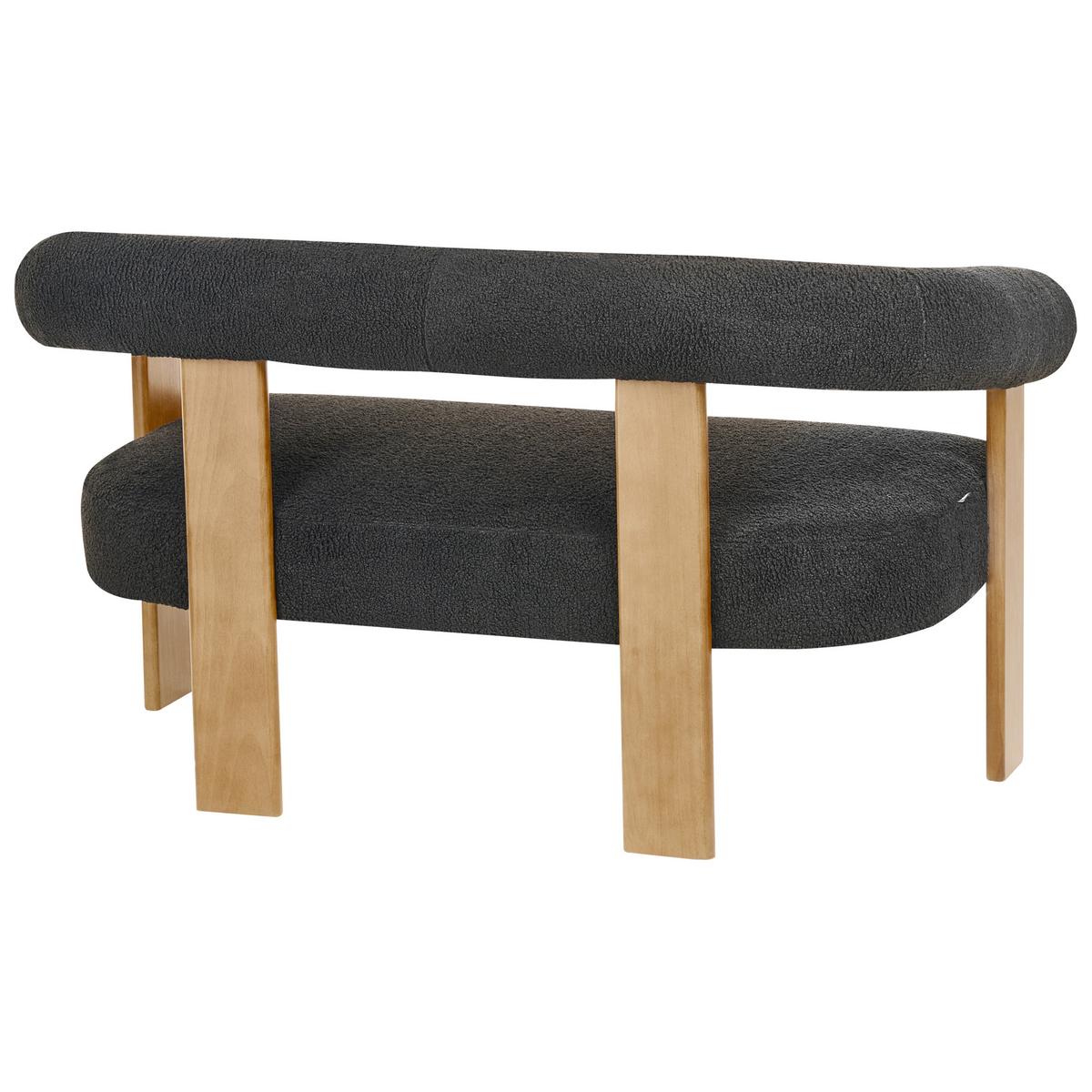 SOFA-SET Bouclé Schwarz/Hellbraun Ilbro - Schwarz/Braun, Textil (138/76/68cm) - Beliani