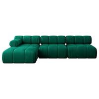 ECKSOFA modulares Sofa Razon-L2 - 285x160x70 cm Dunkelgrün Velours - Dunkelgrün, Holzwerkstoff/Textil (285/160cm) - ALTDECOR