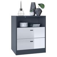 KOMMODE Pino Fronten in Weiß Hochglanz - Weiß Hochglanz, Holzwerkstoff (56/67.5/36cm) - Vladon