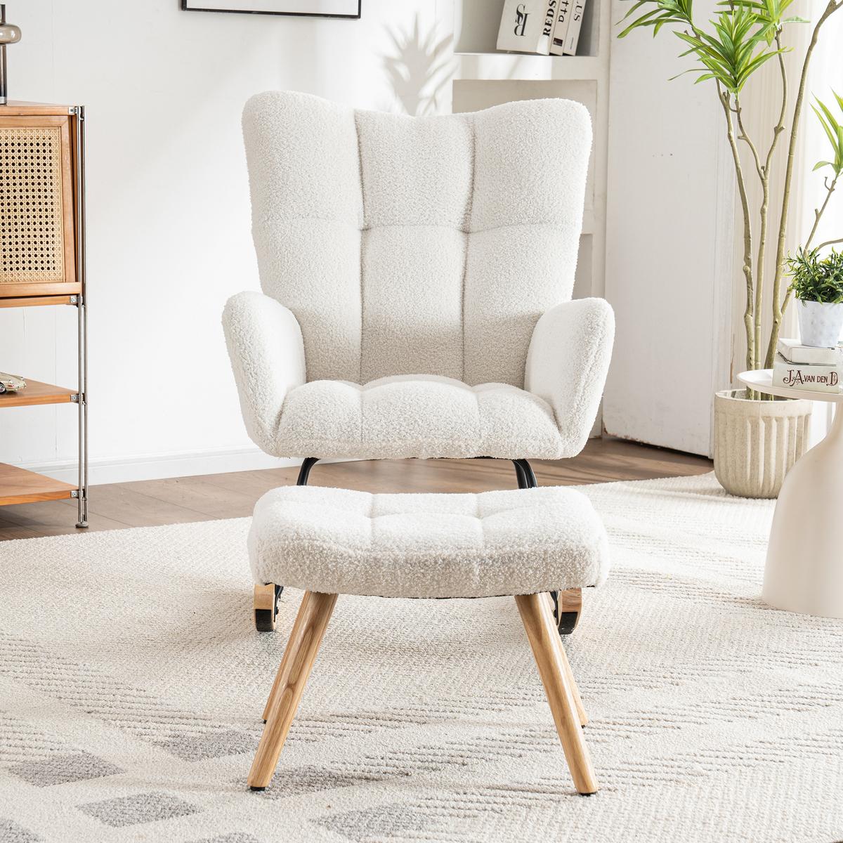 SCHAUKELSTUHL White - Weiß, Textil (69/33/69cm) - Urban Meuble
