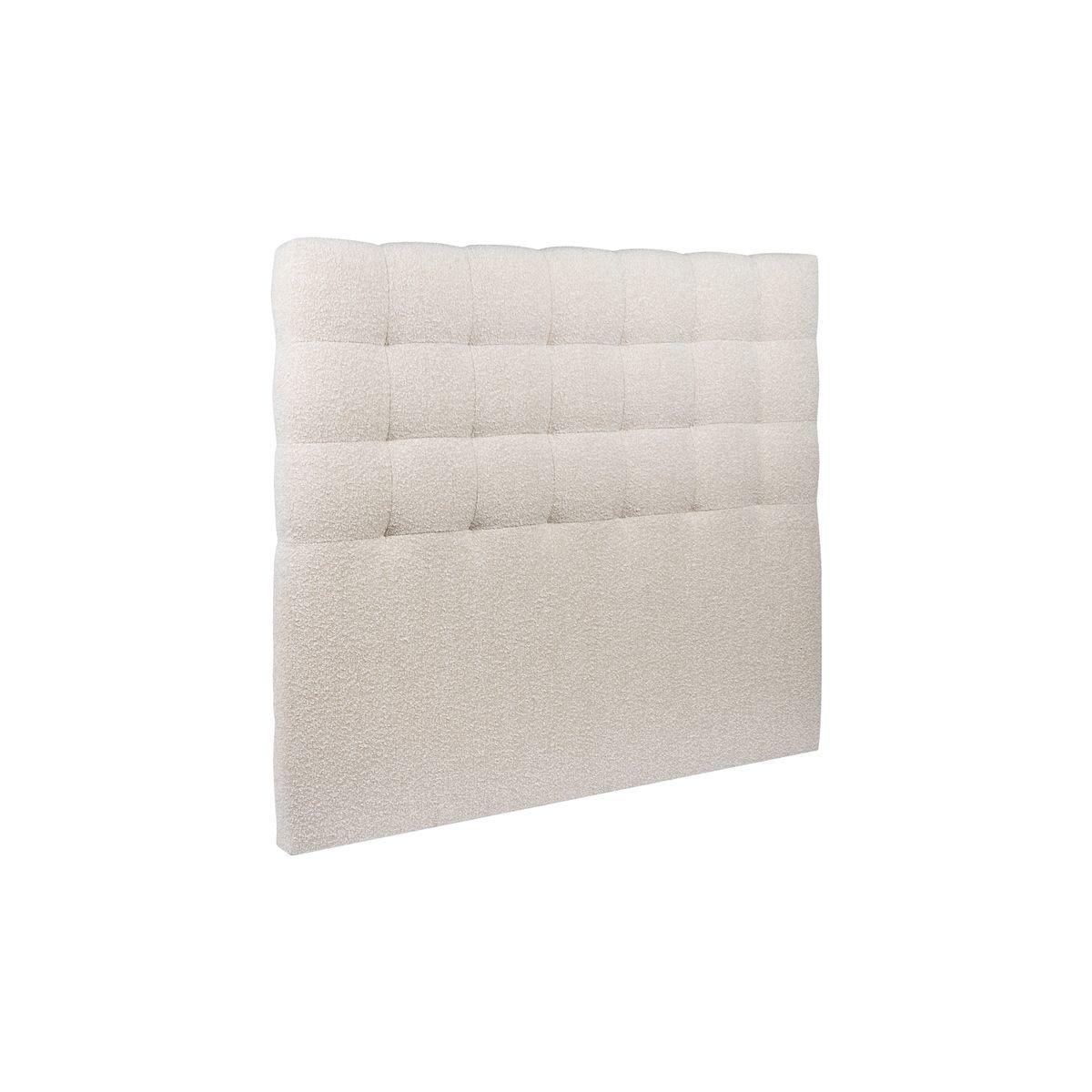 KOPFTEIL gepolstert - Gesteppt – hellbeiger Bouclé-Stoff - 180 cm - Beige, Karton/Holz (180/120/10cm) - Sommeil de Plomb